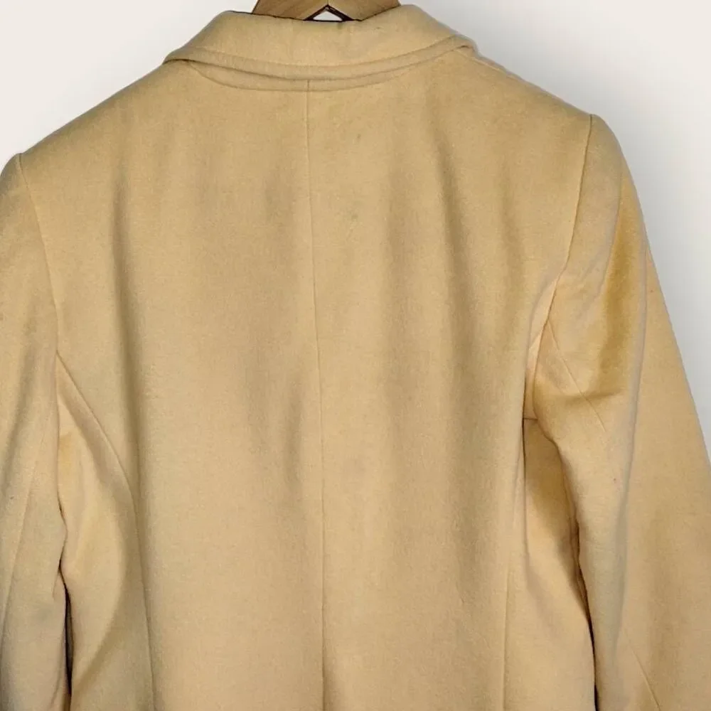 Katherine Kelly‎ Collection Wool Cashmere Blend Coat Pale Yellow Size 8 USA Made - Picture 4 of 11